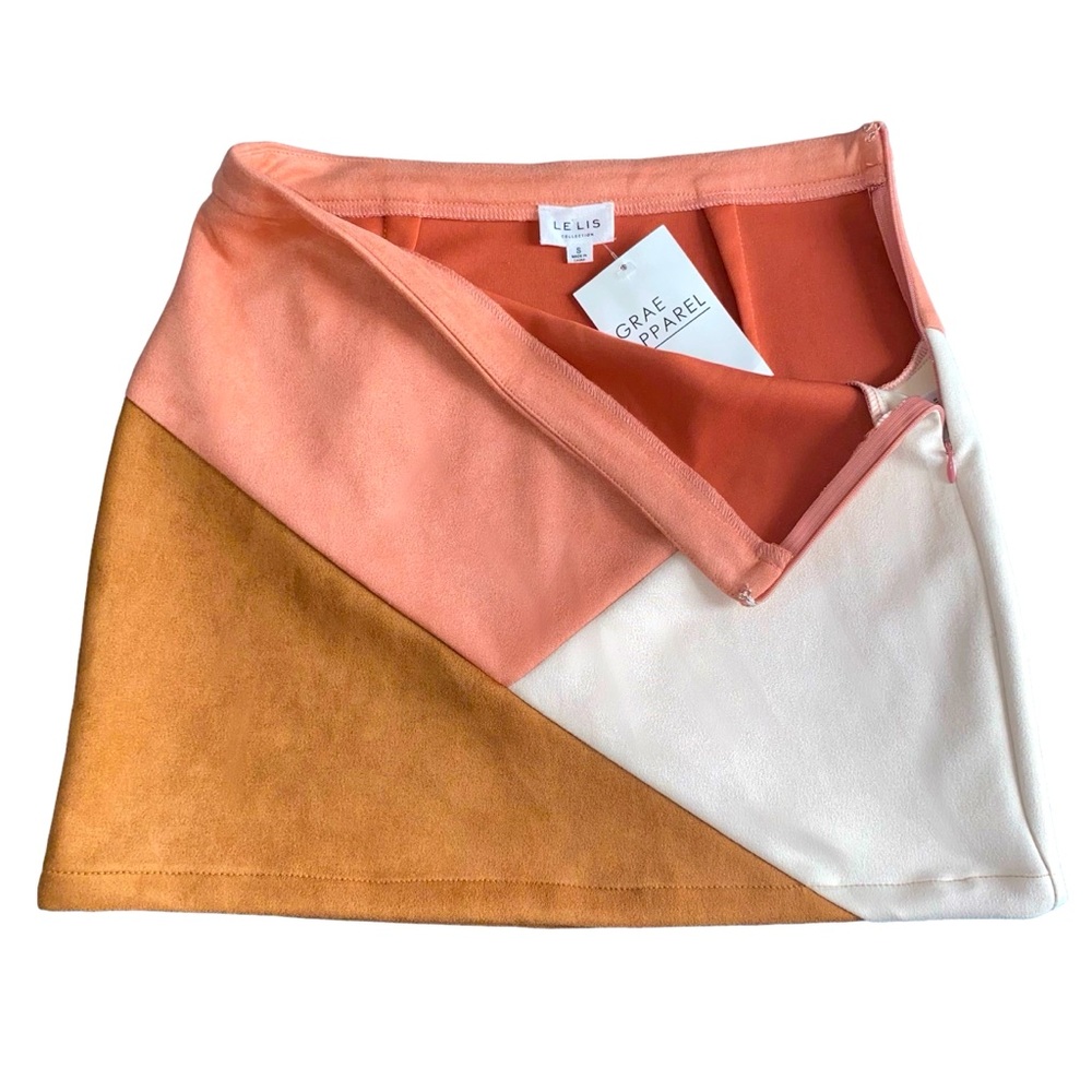 Grae Apparel Suede Color block Skirt - Women’s small